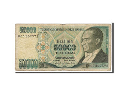 Billet, Turquie, 50,000 Lira, 1989, KM:203a, B - Türkei