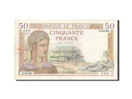 Billet, France, 50 Francs, 50 F 1934-1940 ''Cérès'', 1938, 1938-03-31, TTB+ - 50 F 1934-1940 ''Cérès''