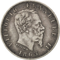 Monnaie, Italie, Vittorio Emanuele II, 20 Centesimi, 1863, Milan, TTB, Argent - 1861-1878 : Victor Emmanuel II