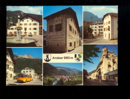 ANDEER GR An Der San Bernardino Route  1978 In Stadt Hause Brunen Hotel Fravi Post Bus Postbus PTT Autobus - Andeer