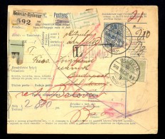 Hungary, Croatia - Parcel Card For Package Sent From Bjelovar To Budapest 30.12.1908. Returned To Sender Because Recepie - Autres & Non Classés