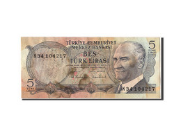 Billet, Turquie, 5 Lira, TB - Türkei