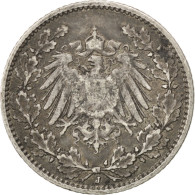 Monnaie, GERMANY - EMPIRE, 1/2 Mark, 1914, Hambourg, TTB, Argent, KM:17 - 1/2 Mark