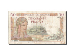 Billet, France, 50 Francs, 50 F 1934-1940 ''Cérès'', 1936, 1936-11-19, TB - 50 F 1934-1940 ''Cérès''