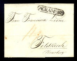Austria, Hungary, Croatia - Small Size Letter Sent From Zagreb To Feldkirch. Nice 'Agram 21.05.1825.' Cancel. - Autres & Non Classés