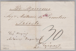 Russland MOSKAU 1860-09-01 Brief Ohnen Inhalt Nach Triest - ...-1857 Vorphilatelie