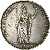 Monnaie, États Italiens, LOMBARDY-VENETIA, 5 Lire, 1848, Milan, TTB+, Argent - Lombardo-Veneto