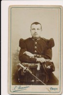 Photographie XIXème CDV Portrait D´un Militaire Du 46ème Régiment - Photographe BONNIER Paris - Guerre, Militaire