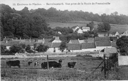 95 Environs De Meulan Seraincourt Vue Prise De La Route De Fremainville Animée Vaches - Seraincourt