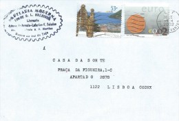 TIMBRES - STAMPS - LETTRE - LETTER  - PORTUGAL - ANGRA DO HEROISMO (AZORES / AÇORES) PATRIMOINE DE LA HUMANITE ET EURO - Cartas & Documentos