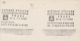 J0689 - Czechoslovakia (1948-75) Control Imprint Stamp Machine (RR!): The World Stamp Exhibition PRAGA 1968 (Czech) - Probe- Und Nachdrucke