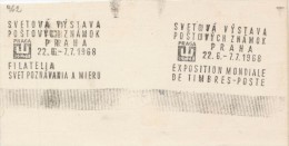 J0690 - Czechoslovakia (1948-75) Control Imprint Stamp Machine (RR!): The World Stamp Exhibition PRAGA 1968 (Slovak) - Proeven & Herdrukken