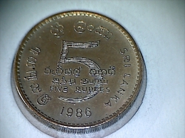 Sri Lanka 5 Rupees 1986 - Sri Lanka