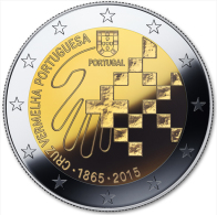 PORTUGAL  2 € 2.015   2015 Bimetálica  SC/UNC  "150 Años De La CRUZ ROJA En Portugal"  T-DL-11.336 - Portugal