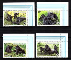 Rwanda, Gorilles Dessinés Par BUZIN, 1227 / 1230** + BF 99**, Cote 45 €, - Gorilla