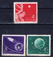 VRC+ China Volksrepublik 1958 Mi 407-09 Sputniks - Used Stamps