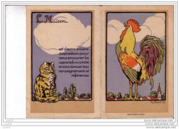 PLAQUETTE  PUBLICITAIRE   -  4 Volets - LA MAISON -  MATERIELS -  Illustrations -  RACHAND 24 :  COQ Et CHAT  - 4 Volets - Targhe Di Cartone