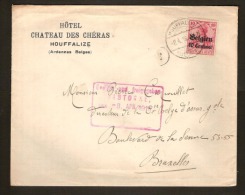 Brief  / Envelope Met Afstempelingen HOUFFALIZE Van Hotel CHATEAU DES CHERAS (staat Zie Scan) ! - Army: German