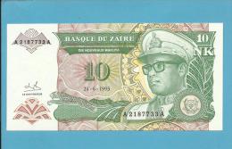 ZAIRE - 10 NOUVEAUX MAKUTA - 24/06/1993 - Pick 49 - Sign. 9  - UNC. - Mobutu - 2 Scans - Zaire