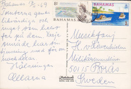 Bahamas PPC The Bahamas Islands Map Landkarte GEORGETOWN 1969 BORÅS Sweden (2 Scans) - 1963-1973 Autonomie Interne