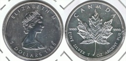 CANADA ONZA   5 DOLLARS 1988 PLATA SILVER - Bolivië
