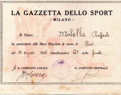 1926 LA GAZZETTA DELLO SPORT MILANO - Nuoto