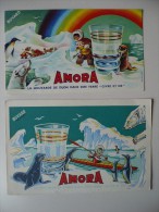 2 BUVARDS AMORA Esquimau. Années 50. TRES BON ETAT  Verre Givre Et Or, KAYAK, OURS, PHOQUE, PINGOUIN, TRAINEAU, MORSE - Mostard