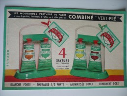 BUVARD MOUTARDES VERT PRE 4 Saveurs Différentes. Années 50. TBon ETAT. Tubes De Moutarde - Senf