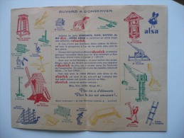 BUVARD ALSA. Années 50. ETAT BON. Buvard DOUBLE GRAND Format. JEU De CONSTRUCTION. ALSASTICK - Süssigkeiten & Kuchen