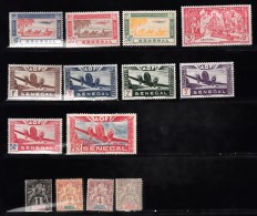 France - Sénégal - Lot De 10 Timbres Neufs Poste Aérienne (TTB) + 4 Timbres Sénégal Et Dépendances (abîmés) - Luftpost