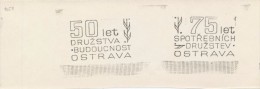 J0708 - Czechoslovakia (1948-75) Control Imprint Stamp Machine (RR!): 75 Years Of Consumer Cooperatives Ostrava - Probe- Und Nachdrucke