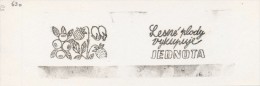 J0723 - Czechoslovakia (1948-75) Control Imprint Stamp Machine (RR!): Forest Fruits Buys JEDNOTA (= UNITY) (Slovak) - Proeven & Herdrukken