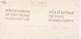 J0751 - Czechoslovakia (1948-75) Control Imprint Stamp Machine (RR!): Post Office Delivers Newspapers And Magazines (SK) - Proofs & Reprints