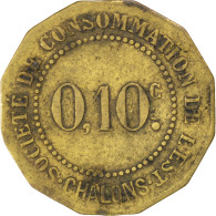 Monnaie, France, 10 Centimes, TTB, Laiton, Elie:25.2var - Noodgeld
