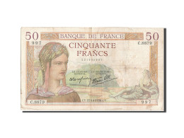 Billet, France, 50 Francs, 50 F 1934-1940 ''Cérès'', 1938, 1938-10-27, TB - 50 F 1934-1940 ''Cérès''