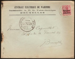 Brief  / Envelope Met Afstempeling Van WAREMME + CENSUUR / CENSURE  (staat Zie Scan) ! Inzet Aan 15 € ! - Armée Allemande