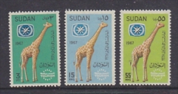 Sudan 1967 Giraffe 3v ** Mnh (21516A) - Soudan (1954-...)