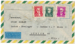 BRASILE - BRASIL - 19?? - Via Aerea - Par Avion - Air Mail - 20 + 2 + 5 - Viaggiata San Paulo Per Zurich, Switzerland - Cartas & Documentos