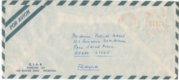 ARGENTINA - 1990 - Air Mail - EMA, Red Cancel 04800 - Viaggiata Da Buenos Aires Per Lille, France - Viñetas De Franqueo (Frama)