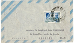 ARGENTINA - 19?? - Air Mail - Larrea-Matheu - Viaggiata Da Pampa Per Ronchin, France - Lettres & Documents