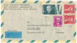 ARGENTINA - 19?? - Air Mail - 4 Stamps - Viaggiata Da Belo Horizonte Per Heidelberg, Germany - Lettres & Documents