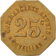 Monnaie, France, 25 Centimes, TTB, Laiton, Elie:10.3 - Monetary / Of Necessity