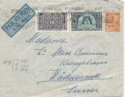 TUNISIE - 1950 - ENVELOPPE PAR AVION De TUNIS Pour WÄDENSWIL (SUISSE) - Storia Postale