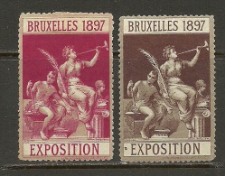 BELGIUM Belgien 1897 International Exibition Ausstellung Bruxelles 1897 * - Erinnophilie - Reklamemarken [E]
