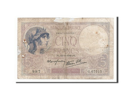 Billet, France, 5 Francs, 5 F 1917-1940 ''Violet'', 1940, 1940-12-12, B - 5 F 1917-1940 ''Violet''