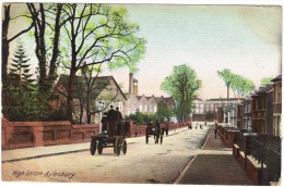 High Street, Aylesbury Early Colour Postcard 1907 - Buckinghamshire