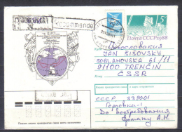 Russia Postal Stationery  Cover  250th Anniversary Tsirikov Arctic Expedition    Posted 1988  To Czechoslovakia - Events & Commemorations