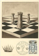 CHESS ECHECS CARTE PREMIER JOUR LE HAVRE 1968 EDIT. BOURGOGNE - Chess