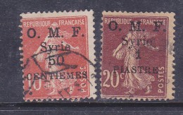 SYRIE N° 58 ET 60 TYPE SEMEUSE SURCHARGE OMF OBL - Used Stamps