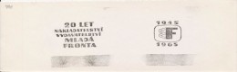 J0778 - Czechoslovakia (1948-75) Control Imprint Stamp Machine (RR!): 20 Years Of Publishing "Young Front" - Proofs & Reprints